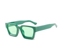 HYYZZC Gafas de sol cuadradas de lujo para mujer, estilo retro, con diseño de leopardo, azul y verde, con protección UV400, talla única