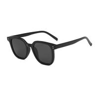 HYYZZC Gafas de sol cuadradas de moda para mujer, con lentes transparentes tipo océano, UV400, para hombre, con remaches retro, decoración en naranja y rosa, color negro y gris, talla única.