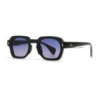 HYYZZC Gafas de sol cuadradas de moda populares para mujer, estilo vintage punk, con degradado, con remaches para hombre, color negro, azul y morado, talla única.