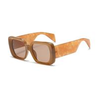HYYZZC Gafas de sol cuadradas extragrandes de moda para mujer, color gelatina, diseño retro, patas anchas, para hombre, con degradado, UV400, color té, talla única