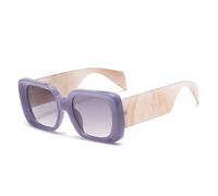 HYYZZC Gafas de sol cuadradas extragrandes para mujer, de color gelatina, con diseño retro, patas anchas, para hombre, con degradado, UV400, color morado, talla única