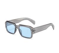 HYYZZC Gafas de sol cuadradas poligonales de moda para mujer, con remaches retro, decoración de colores gelatinosos, UV400, gafas de sol con degradado de tendencia para hombre, gris azul, talla única