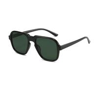 HYYZZC Gafas de sol cuadradas retro para mujer, con lentes transparentes con degradado oceánico, UV400, modernas, con estampado de leopardo y champán, color negro y verde oscuro, talla única.