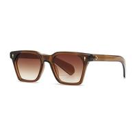 HYYZZC Gafas de sol cuadradas retro para mujer, con remaches y degradado, UV400, estilo punk retro para hombre, para ir de compras, viajar, playa, fiestas, ciclismo, color té degradado, talla única.
