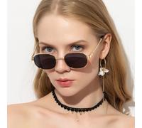 HYYZZC Gafas de sol de ciclismo de moda para mujer, estilo retro, unisex, de metal, estilo clásico punk, con degradado, UV400, color dorado y negro.