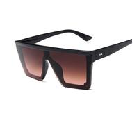 HYYZZC Gafas de sol de gran tamaño para hombre, negras, a la moda, estilo retro vintage, para mujer, color negro, marrón y rosa.