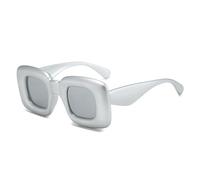 HYYZZC Gafas de sol de lujo estilo retro color caramelo para mujer, modernas, únicas, con patas anchas, estilo punk, con protección UV400, espejo plateado, talla única.