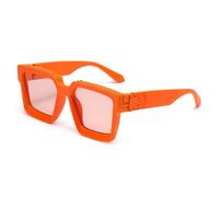 HYYZZC Gafas de sol de lujo para mujer, montura cuadrada, estilo vintage, para hombre, C19, naranja, talla única