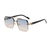 HYYZZC Gafas de sol de metal para hombre, montura media, estilo retro, estilo informal, con personalidad, para deportes al aire libre, A, 1 unidad