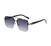 HYYZZC Gafas de sol de metal para hombre, montura media, estilo retro, estilo informal, con personalidad, para deportes al aire libre, C, 1 unidad