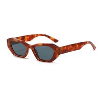 HYYZZC Gafas de sol de moda con diseño irregular de ojo de gato para mujer, con protección UV400, estilo retro, verde oscuro, estilo punk, con degradado, color gris ámbar, talla única.