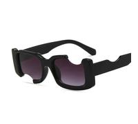 HYYZZC Gafas de sol de moda con montura cuadrada pequeña, color azul y rosa, para mujer, estilo vintage, con degradado, para hombre, estilo hip hop, en tonos verdes, doble gris, talla única.