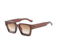 HYYZZC Gafas de sol de moda para mujer, estilo retro, para hombre, con diseño de leopardo, azul y verde, con protección UV400, degradado marrón té, 1 unidad.