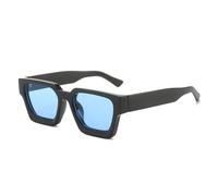 HYYZZC Gafas de sol de moda para mujer, estilo retro, para hombre, con estampado de leopardo, azul y verde, con protección UV400, color negro y azul, 1 unidad.