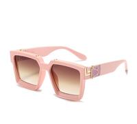 HYYZZC Gafas de sol de montura grande para mujer, gafas anti-ultravioleta UV, gafas de sol de moda para hombres y mujeres, rosa, talla única