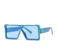 HYYZZC Gafas de sol de una pieza de moda para mujer, estilo steampunk, estilo retro punk, con protección UV400, color azul, talla única.