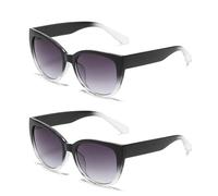 HYYZZC Gafas de sol estilo ojo de gato estilo retro para mujer, lentes degradados, sencillas, de pierna ancha, unisex, con protección UV400, 2 unidades, z02, 1 unidad