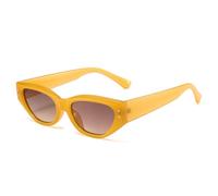 HYYZZC Gafas de sol estilo ojo de gato pequeñas y populares para mujer, estilo retro, con colores gelatinosos, UV400, con remaches punk, color naranja gelatinoso, talla única.