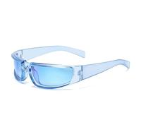 HYYZZC Gafas de sol estilo punk retro para mujer, con espejo colorido, a la moda, con protección UV400, para hombre, para deportes al aire libre, conducción, color azul espejo, talla única.