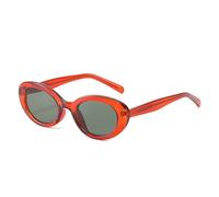 HYYZZC Gafas de sol ovaladas pequeñas de moda para mujer, estilo vintage, transparentes, color caramelo, para hombre, con protección UV400, en azul, rosa, naranja y verde oscuro, talla única.