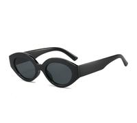 HYYZZC Gafas de sol ovaladas retro para mujer, estilo oblatas, con protección UV400, ideales para deportes al aire libre, compras, viajes, playa, fiestas, ciclismo, color negro y gris, talla única.