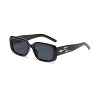 HYYZZC Gafas de sol pequeñas estilo retro para mujer, estilo ojo de gatito, a la moda, coloridas, con espejo, para hombre, estilo punk, deportivas, color negro