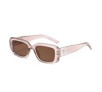 HYYZZC Gafas de sol pequeñas estilo retro para mujer, estilo ojo de gatito, a la moda, con espejo colorido, para hombre, estilo punk, deportivas, color marrón claro.