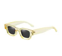 HYYZZC Gafas de sol polarizadas cuadradas pequeñas de moda populares para mujer, estilo retro punk, con protección UV400, para hombre, color gris amarillento, talla única.