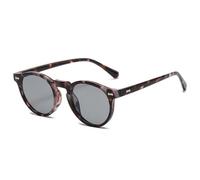 HYYZZC Gafas de sol polarizadas redondas retro para mujer, con remaches decorativos, UV400, estilo punk, color verde oscuro, talla única.