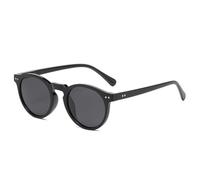 HYYZZC Gafas de sol polarizadas redondas vintage para hombre, con remaches de moda para mujer, estilo punk, color verde té, con protección UV400, color negro y gris, talla única.