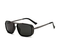 HYYZZC Gafas de sol punk para hombre con doble haz y protección UV400, color gris y negro