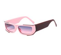 HYYZZC Gafas de sol rectangulares de moda moradas de doble color para mujer, estilo retro con degradado, UV400, para hombre, C7 rosa, talla única