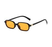 HYYZZC Gafas de sol rectangulares para mujer, estilo vintage, con protección UV400, estilo punk, color negro y naranja, talla única.
