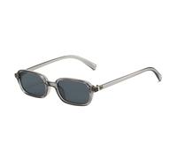 HYYZZC Gafas de sol rectangulares pequeñas estilo punk vintage de tendencia para mujer, con protección UV400, montura transparente, color gris, talla única.