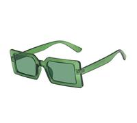 HYYZZC Gafas de sol rectangulares verdes fluorescentes de moda para mujer, lentes transparentes estilo océano, gafas de sol vintage para hombre, UV400, verde oliva, talla única