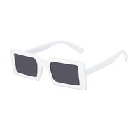 HYYZZC Gafas de sol rectangulares verdes fluorescentes de moda para mujer, lentes transparentes estilo océano, gafas de sol vintage para hombre, UV400, blanco y gris, talla única