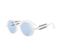 HYYZZC Gafas de sol redondas clásicas retro para mujer, modernas, en tonos gelatinosos, con protección UV400, estilo vintage para hombre, color gris té, rosa y morado, talla única.