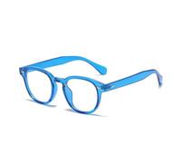 HYYZZC Gafas de sol redondas retro de calidad para mujer, con remaches decorativos, UV400, estilo punk, con montura de leopardo, color azul cielo.
