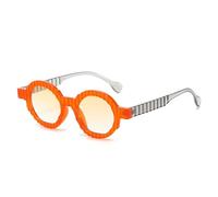 HYYZZC Gafas de sol redondas únicas para mujer, moda, doble color, tonos UV400, para hombre, estilo punk, con degradado, color naranja, gris y naranja, talla única.