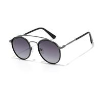 HYYZZC Gafas de sol redondas vintage Steampunk para hombre y mujer, polarizadas, anti-UV, modernas, de metal, para conducir, C3 gris pistola, 2 unidades