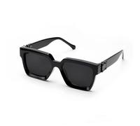 HYYZZC Gafas de sol retro negras para hombre y mujer, color negro medio, 1 unidad
