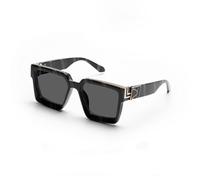 HYYZZC Gafas de sol retro negras para hombre y mujer, diseño de mármol verde grande, 1 unidad