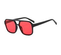HYYZZC Gafas de sol retro unisex con montura grande y estilo Ins, gafas de sol de moda con montura negra, negras, rojas, de una pieza.