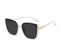 HYYZZC Gafas de sol retro unisex de moda con protección UV para hombre y mujer, color blanco y gris.