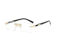 HYYZZC Gafas de sol sin marco con borde cortado, diseño de leopardo personalizado en forma de diamante, montura pequeña resistente a los rayos UV400, C11