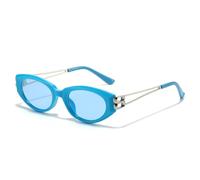 HYYZZC Gafas de sol vintage pequeñas para mujer, estilo retro, estilo ojo de gato, para conducir al aire libre, color azul, 1 unidad.