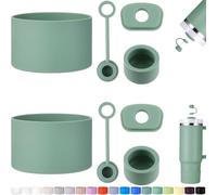 HYZ Stanley - Juego de accesorios de 8 piezas, tapón de silicona a prueba de derrames y funda protectora, incluye tapa de popote para vaso Stanley H2.0 de 30 onzas y 40 onzas, eucalipto