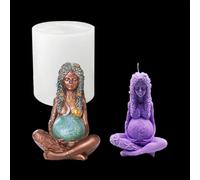 HyzaPhix Molde de silicona de la diosa Madre Tierra, moldes de resina 3D para mujer embarazada, molde de vela Millennial Gaia Epoxy para manualidades, adornos, fabricación de figuras de resina (madre