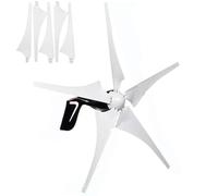 HYZHANHONG 12V, Generador de Turbina Eólica Horizontal de Bajo Ruido, Kit de Turbina Eólica Doméstica de Alta Potencia de 2500W 12V 24V 48V 220V con Controlador MPPT (Blanco - 5 Aspas)