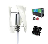 HYZHANHONG 12v, Kit de Motor de 3 aspas para generador, aerogeneradores de Carga de energía para hogar y Camping, turbinas eólicas de Eje Vertical de 12000W 12V 24V (con inversor de 3000W)